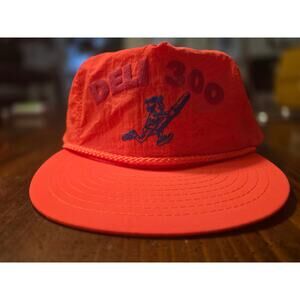 VTG Neon Orange Deli 300 (Closed Las Vegas Deli) Rope Strap‎ Back Nissan Hat NOS